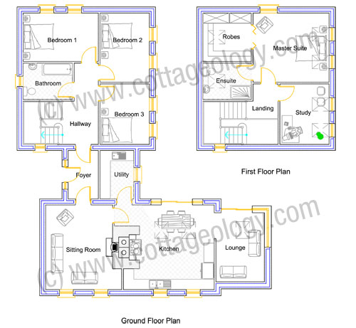 Fushia Cottage - Floor Plans | Irish Cottage Plans