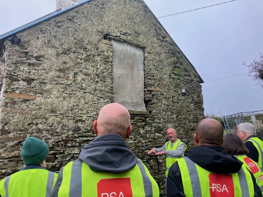 Photograph of Christian Helling of Gebel & Helling conservation giving a workshop "Taking on a Traditional Farmhouse" organised by the Irish Department of Housing